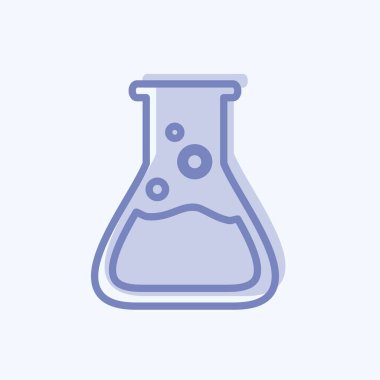 Yumuşak mavi arkaplanda izole edilmiş modaya uygun iki ton simgesi