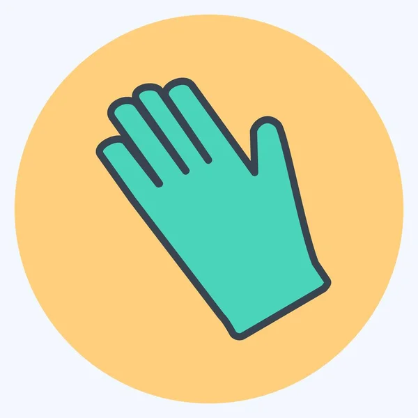 Guantes Jardinería Icono Estilo Moda Mate Color Aislado Sobre Fondo — Vector de stock