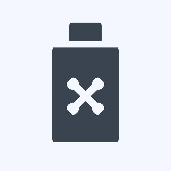 Pesticide Bottle Icon Trendy Glyph Style Isolated Soft Blue Background — Stockový vektor
