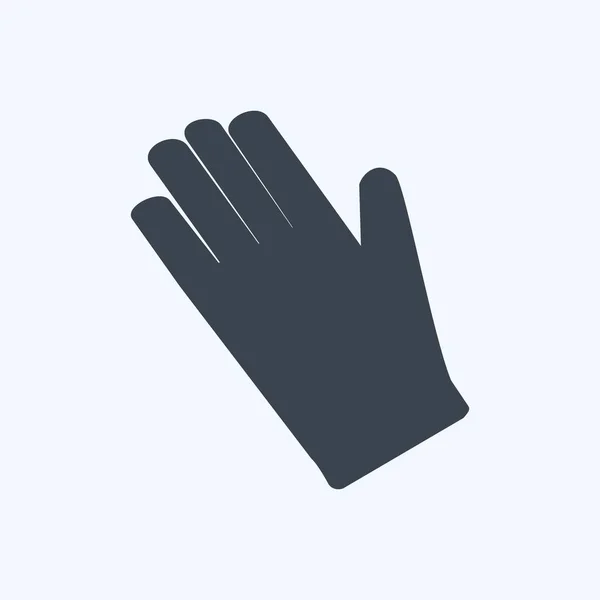 Gardening Gloves Icon Trendy Glyph Style Isolated Soft Blue Background — 图库矢量图片