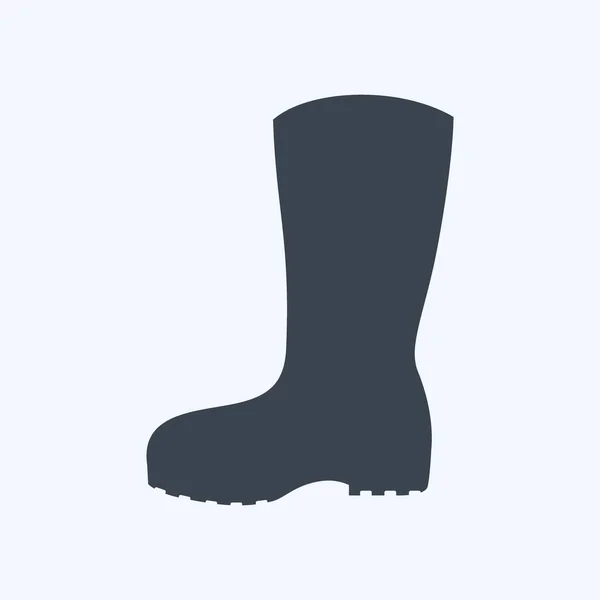 Gardening Boots Icon Trendy Glyph Style Isolated Soft Blue Background — Archivo Imágenes Vectoriales