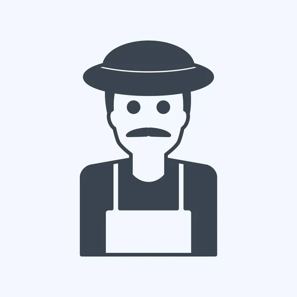 Gardener Icon Trendy Glyph Style Isolated Soft Blue Background — 스톡 벡터