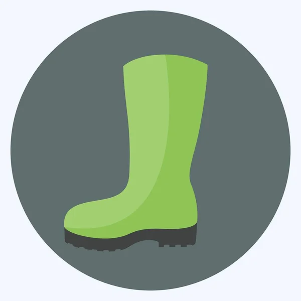 Gardening Boots Icon Trendy Flat Style Isolated Soft Blue Background — стоковый вектор