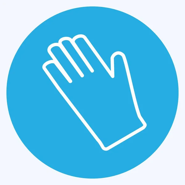 Gardening Gloves Icon Trendy Blue Eyes Style Isolated Soft Blue — Vector de stock