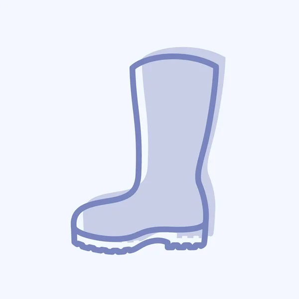 Gardening Boots Icon Trendy Two Tone Style Isolated Soft Blue — Stockový vektor