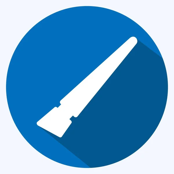 Paintbrush Icon Trendy Long Shadow Style Isolated Soft Blue Background — ストックベクタ