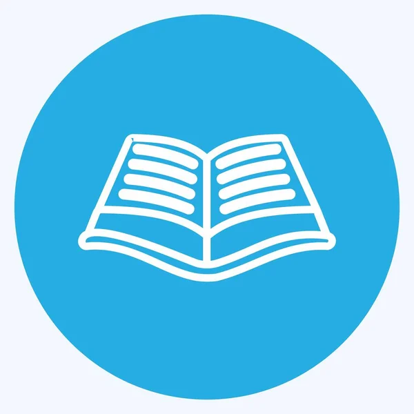 Open Book Icon Trendy Blue Eyes Style Isolated Soft Blue — Vetor de Stock