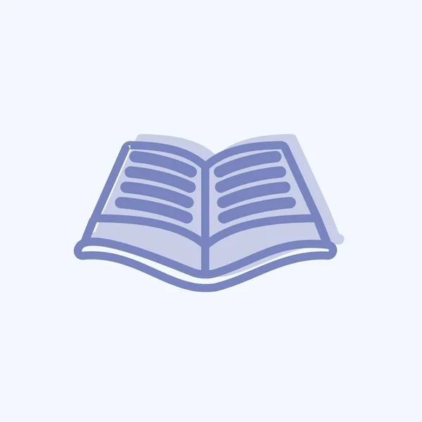 Open Book Icon Trendy Two Tone Style Isolated Soft Blue — 스톡 벡터