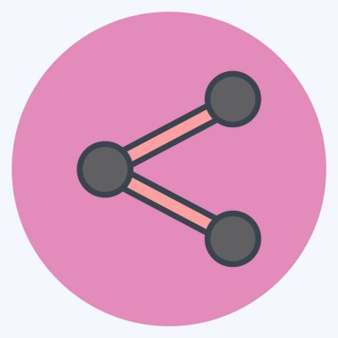 Simge Paylaşımı. Web arayüzü sembolü için uygun. renk arkadaşı stili. Basit dizayn edilebilir. tasarım şablonu. Basit gösterim
