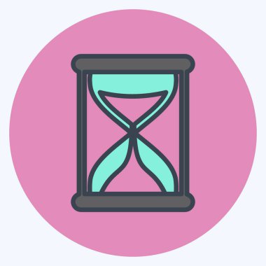 Simge kum saati. Web arayüzü sembolü için uygun. renk arkadaşı stili. Basit dizayn edilebilir. tasarım şablonu. Basit gösterim