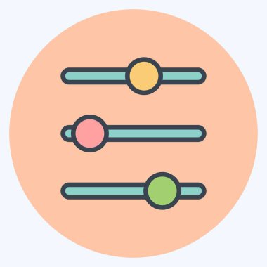 Simge Kontrolleri. Web arayüzü sembolü için uygun. renk arkadaşı stili. Basit dizayn edilebilir. tasarım şablonu. Basit gösterim