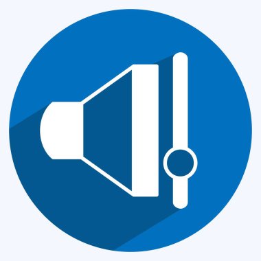 Simge Ses Denetimi. Web arayüzü sembolü için uygun. Uzun gölge tarzı. Basit dizayn edilebilir. tasarım şablonu. Basit gösterim