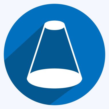 Simge Spotlight. Web arayüzü sembolü için uygun. Uzun gölge tarzı. Basit dizayn edilebilir. tasarım şablonu. Basit gösterim