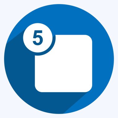 Simge Bildirimi. Web arayüzü sembolü için uygun. Uzun gölge tarzı. Basit dizayn edilebilir. tasarım şablonu. Basit gösterim