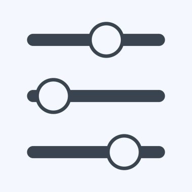 Simge Kontrolleri. Web arayüzü sembolü için uygun. Kabartma tarzı. Basit dizayn edilebilir. tasarım şablonu. Basit gösterim