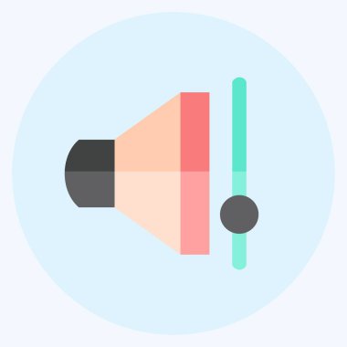 Simge Ses Denetimi. Web arayüzü sembolü için uygun. Düz stil. Basit dizayn edilebilir. tasarım şablonu. Basit gösterim