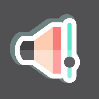 Çıkartma Ses Kontrolü. Web arayüzü sembolü için uygun. Basit dizayn edilebilir. tasarım şablonu. Basit gösterim