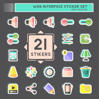 Web Arayüz Etiketi Seti. Web arayüzü sembolü için uygun. Basit dizayn edilebilir. tasarım şablonu. Basit gösterim