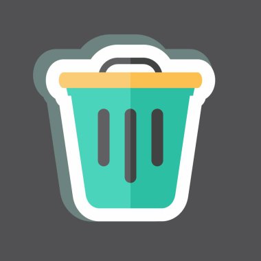 Çıkartma Çöpü. Web arayüzü sembolü için uygun. Basit dizayn edilebilir. tasarım şablonu. Basit gösterim