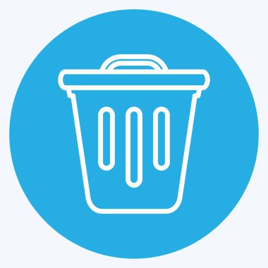 Simge Çöpü. Web arayüzü sembolü için uygun. Mavi gözlü. Basit dizayn edilebilir. tasarım şablonu. Basit gösterim