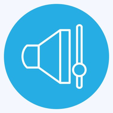 Simge Ses Denetimi. Web arayüzü sembolü için uygun. Mavi gözlü. Basit dizayn edilebilir. tasarım şablonu. Basit gösterim