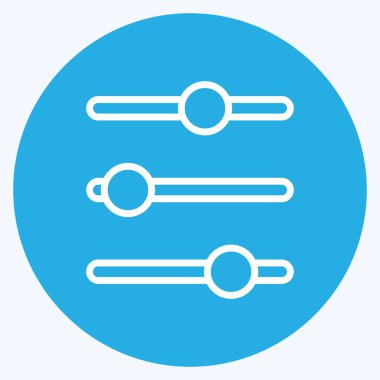 Simge Kontrolleri. Web arayüzü sembolü için uygun. Mavi gözlü. Basit dizayn edilebilir. tasarım şablonu. Basit gösterim