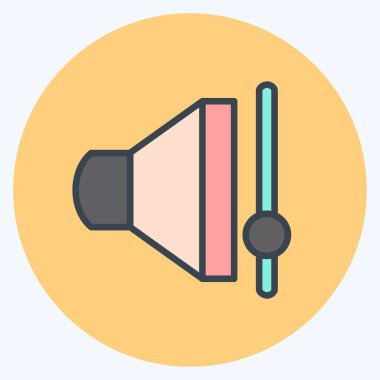 Simge Ses Denetimi. Web arayüzü sembolü için uygun. renk arkadaşı stili. Basit dizayn edilebilir. tasarım şablonu. Basit gösterim