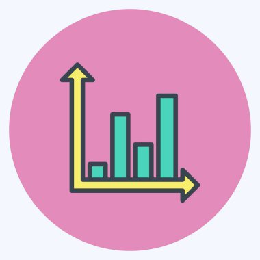 Simgesel İstatistik Analizi. Veri analizi sembolü için uygun. renk arkadaşı stili. Basit dizayn edilebilir. tasarım şablonu. Basit gösterim