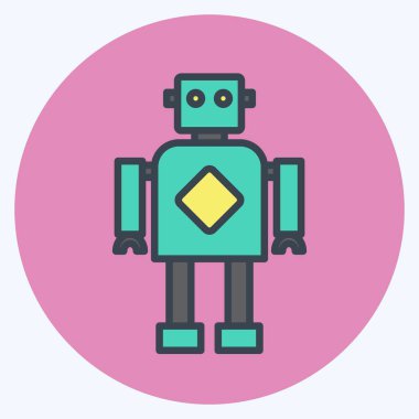 Simge Robotları. Veri analizi sembolü için uygun. renk arkadaşı stili. Basit dizayn edilebilir. tasarım şablonu. Basit gösterim