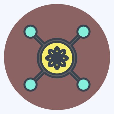 Simge Zeka Kontrolü. Veri analizi sembolü için uygun. renk arkadaşı stili. Basit dizayn edilebilir. tasarım şablonu. Basit gösterim