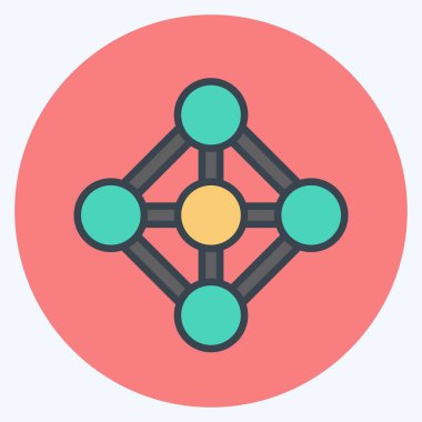 Simge Derin Öğrenme. Veri analizi sembolü için uygun. renk arkadaşı stili. Basit dizayn edilebilir. tasarım şablonu. Basit gösterim