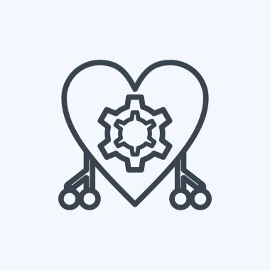 Simgesel Sibernetik. Veri analizi sembolü için uygun. Sıra tarzı. Basit dizayn edilebilir. tasarım şablonu. Basit gösterim