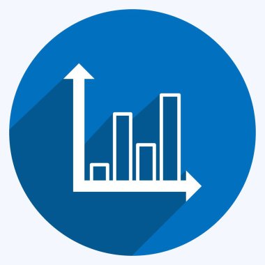Simgesel İstatistik Analizi. Veri analizi sembolü için uygun. Uzun gölge tarzı. Basit dizayn edilebilir. tasarım şablonu. Basit gösterim