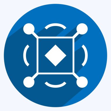 Simge sensörleri. Veri analizi sembolü için uygun. Uzun gölge tarzı. Basit dizayn edilebilir. tasarım şablonu. Basit gösterim