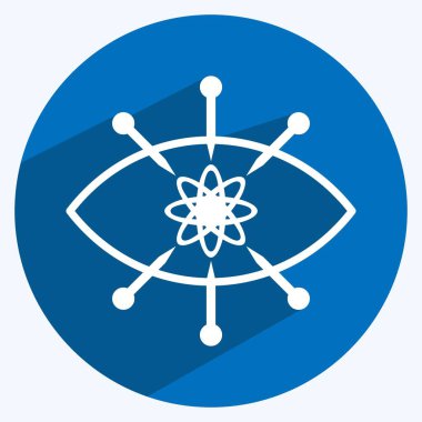 Simge Gözlemi. Veri analizi sembolü için uygun. Uzun gölge tarzı. Basit dizayn edilebilir. tasarım şablonu. Basit gösterim