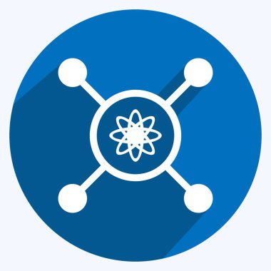 Simge Zeka Kontrolü. Veri analizi sembolü için uygun. Uzun gölge tarzı. Basit dizayn edilebilir. tasarım şablonu. Basit gösterim