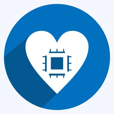 Simge Duyarlı Hesaplama. Veri analizi sembolü için uygun. Uzun gölge tarzı. Basit dizayn edilebilir. tasarım şablonu. Basit gösterim