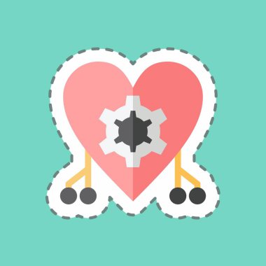 Çıkartma hattı Sibernetiği kesti. Veri analizi sembolü için uygun. Basit dizayn edilebilir. tasarım şablonu. Basit gösterim