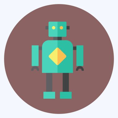 Simge Robotları. Veri analizi sembolü için uygun. Düz stil. Basit dizayn edilebilir. tasarım şablonu. Basit gösterim