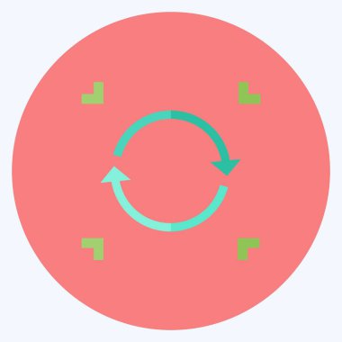 Simge Veri Eşzamanlaması. Veri analizi sembolü için uygun. Düz stil. Basit dizayn edilebilir. tasarım şablonu. Basit gösterim