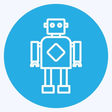 Simge Robotları. Veri analizi sembolü için uygun. Mavi gözlü. Basit dizayn edilebilir. tasarım şablonu. Basit gösterim