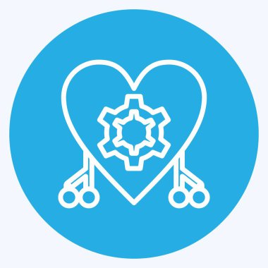 Simgesel Sibernetik. Veri analizi sembolü için uygun. Mavi gözlü. Basit dizayn edilebilir. tasarım şablonu. Basit gösterim