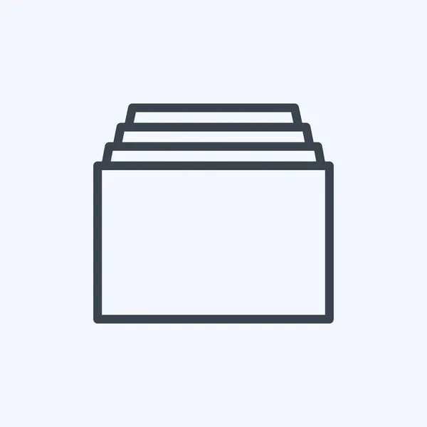 Icon Tabs Suitable Web Interface Symbol Line Style Simple Design —  Vetores de Stock