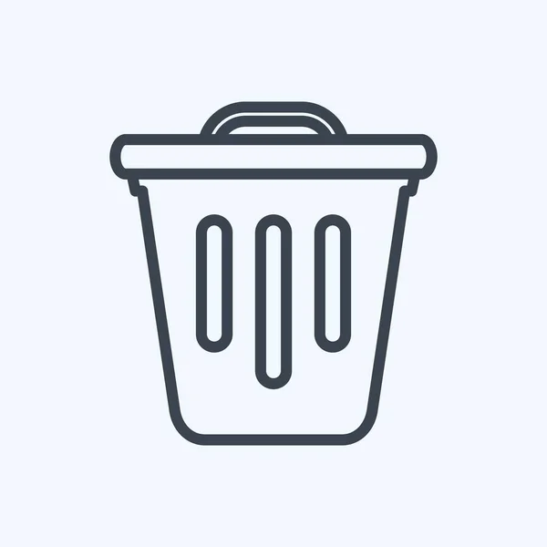 Icon Trash Suitable Web Interface Symbol Line Style Simple Design — Archivo Imágenes Vectoriales