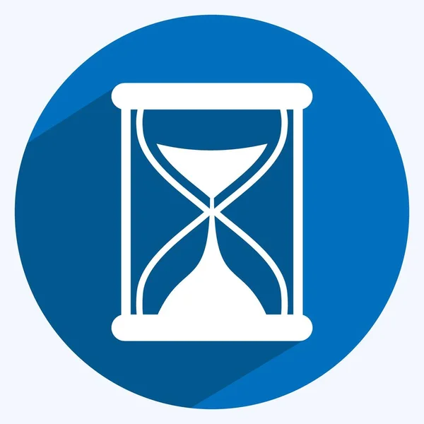 Icon Hourglass Suitable Web Interface Symbol Long Shadow Style Simple — Stockvektor