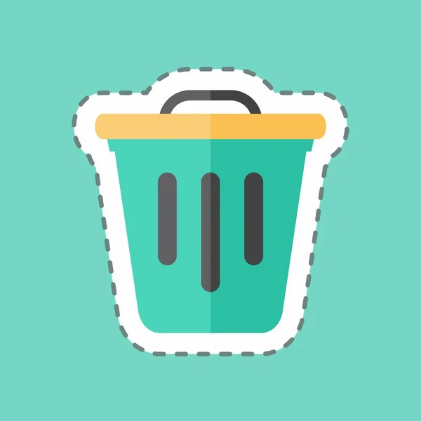 Sticker Line Cut Trash Suitable Web Interface Symbol Simple Design — Vetor de Stock