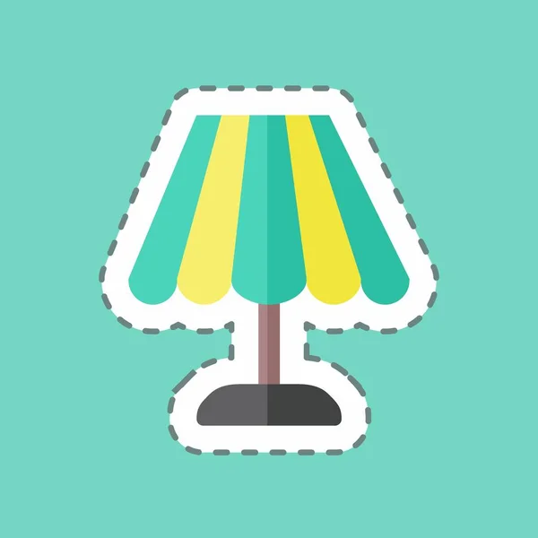 Sticker Line Cut Lamp Suitable Web Interface Symbol Simple Design —  Vetores de Stock