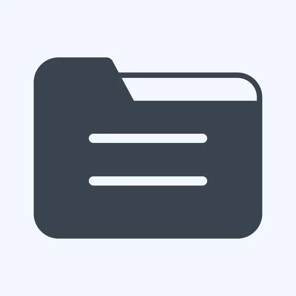 Icon Folder Suitable Web Interface Symbol Glyph Style Simple Design — Archivo Imágenes Vectoriales
