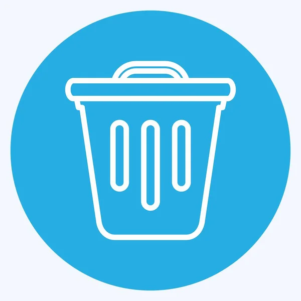 Icon Trash Suitable Web Interface Symbol Blue Eyes Style Simple — Stockvektor