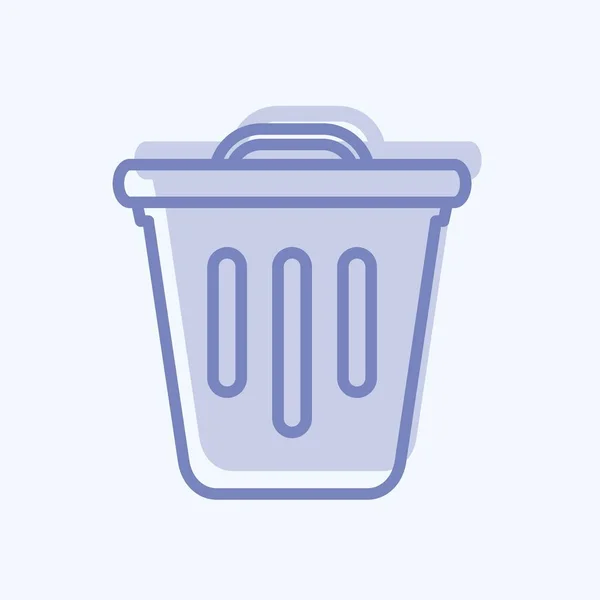 Icon Trash Suitable Web Interface Symbol Two Tone Style Simple — Stockvektor